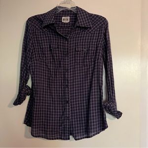 Converse Purple Plaid Button Down Shirt